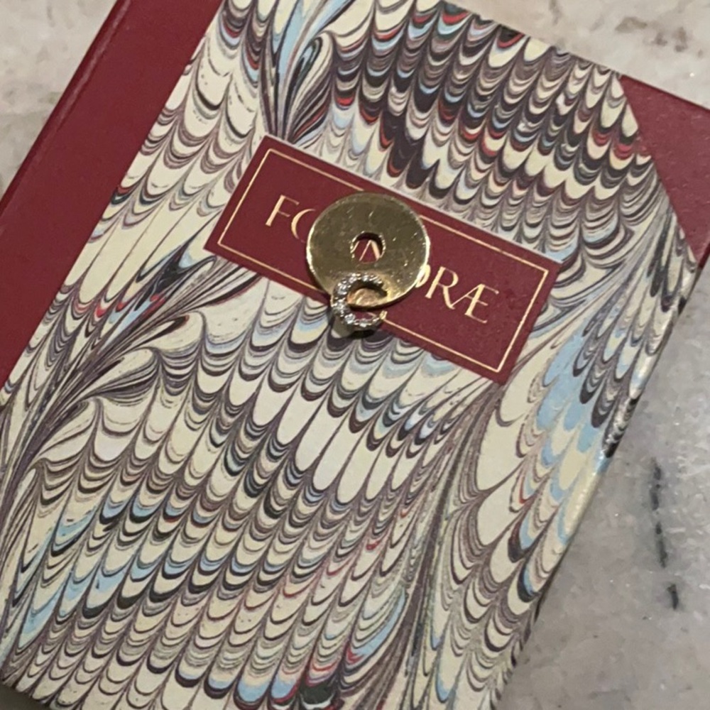 Foundrae Karma Pave Diamond Crescent Gold Disk